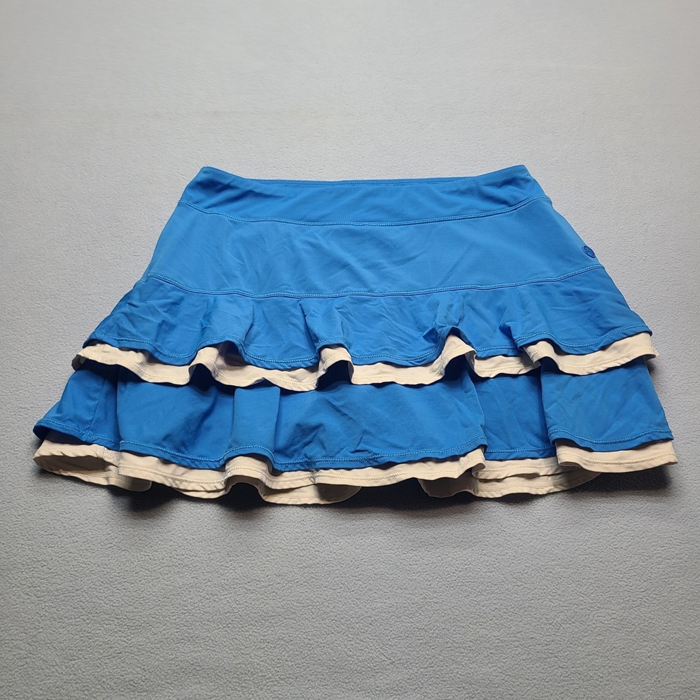 Lilly Pulitzer Blue Ruffled Skort with Cream Trim